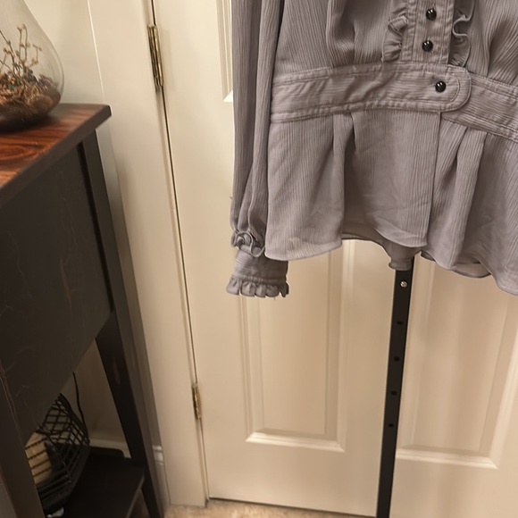 Alice Temperley for Target women’s Ruffled Victorian Gray Buttoned Blouse - Picture 9 of 17